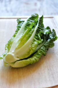 Lechuga romana fresca entera lista para consumir