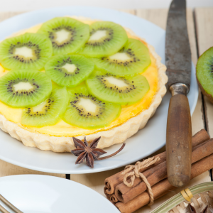 Tarta casera de rodajas de kiwi zespri