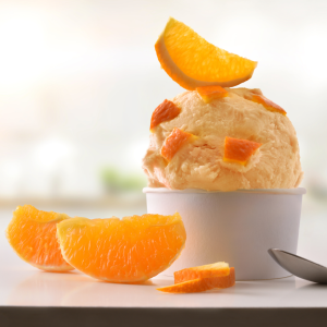 Helado artesanal elaborado con mandarina natural