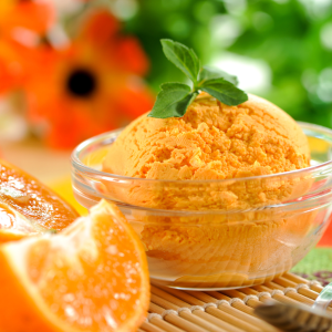 Sorbete natural de mandarina elaborado con fruta fresca de DIsfrutaonline