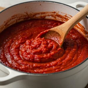 Salsa casera elaborada con tomate Daniela extra cocinado