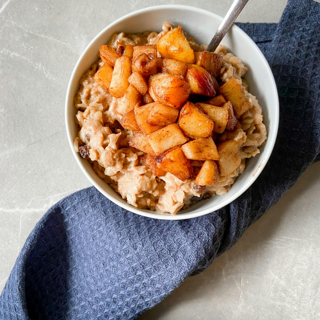 Gachas de avena con manzana Samboa caramelizada