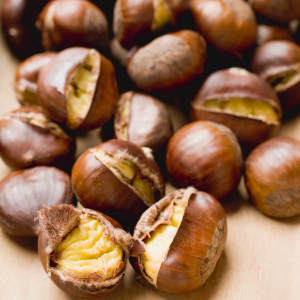 Castañas frescas recién recogidas del campo. Disfrutaonline