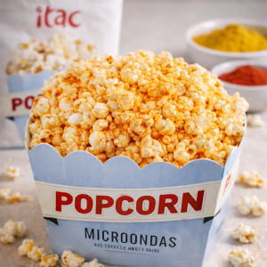 Palomitas para microondas con especias naturales listas para servir