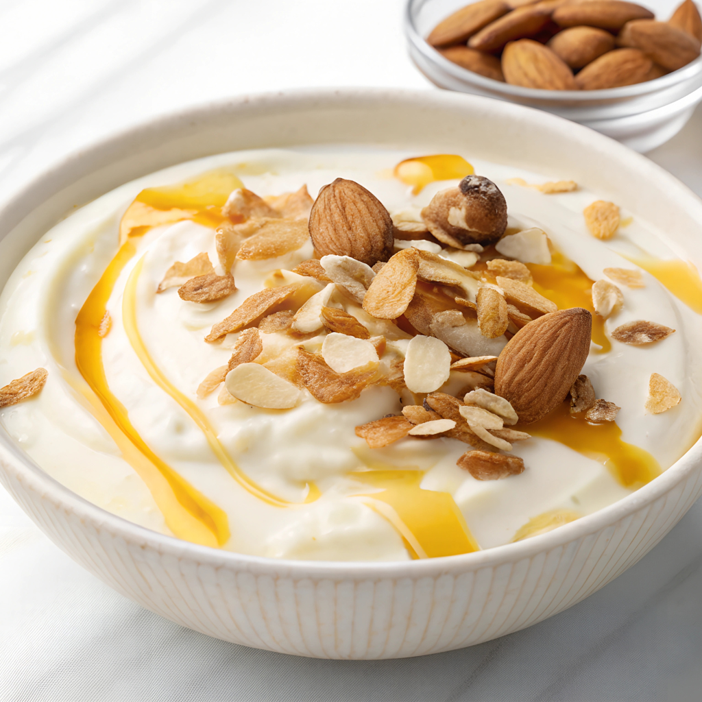 Yogur natural con frutos secos y miel de mil flores