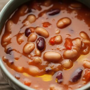 Alubia canela estofada con verduras en salsa casera